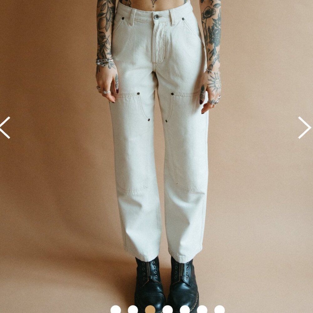 Women's Cream Straight Leg Pants